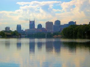 Nashville's skyline from the Cumberland River.